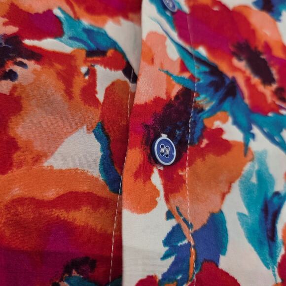 Thomas Sterling Floral Multicolor Vibrant Shirt Men Large - Picture 6 of 10